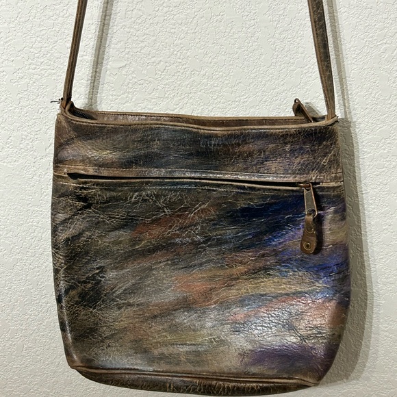 Jane Yoo Vintage Elegant Multicolor Leather Shoulder Bag - Picture 2 of 8